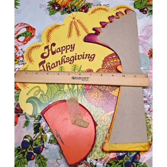 Retro Vintage Happy Thanksgiving Honey Comb Die Cut Scan Party 1988 - Picture 12 of 12